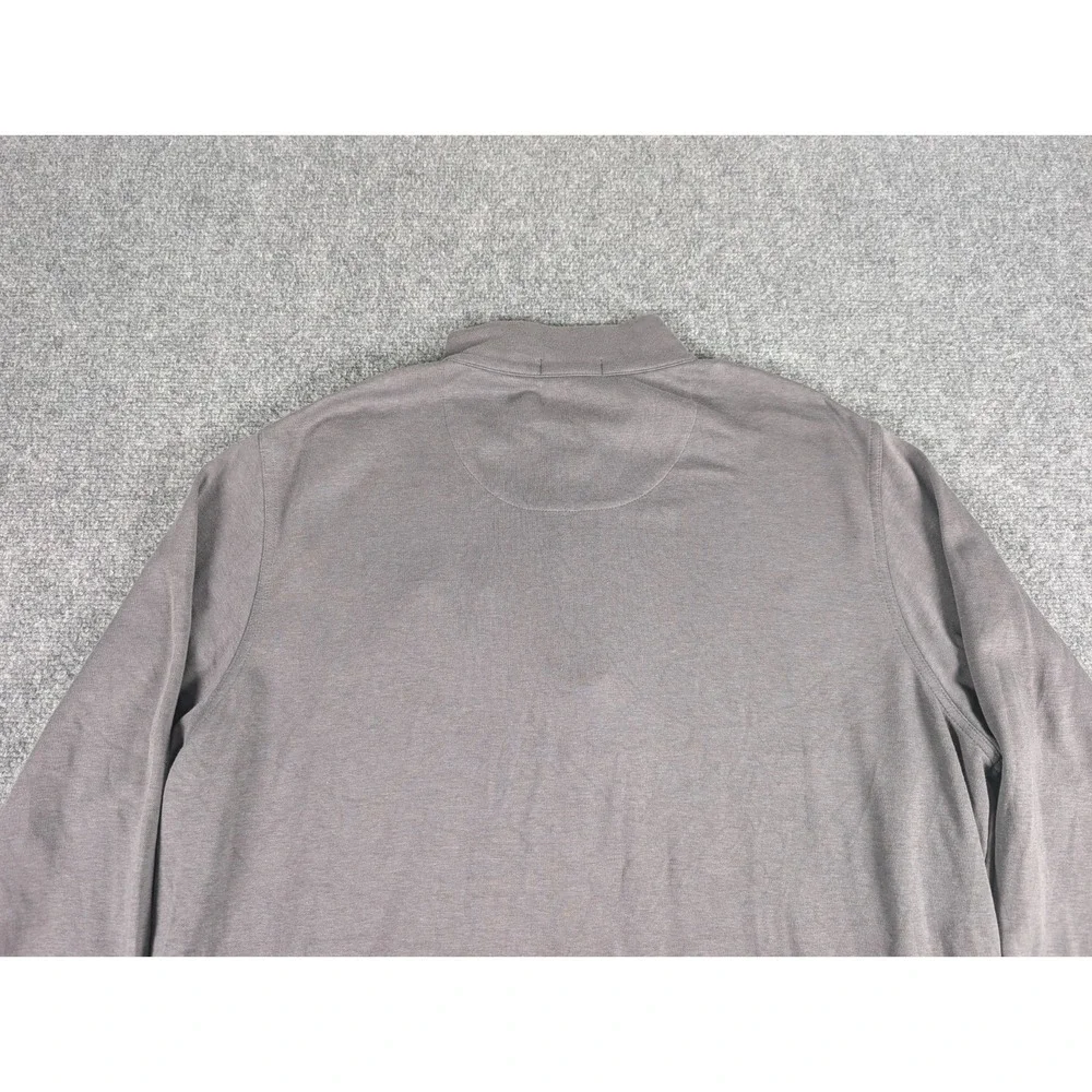 Peter Millar Crown Comfort Interlock 1/4 Zip Sweater Mens‎ XL Gray w/Logo